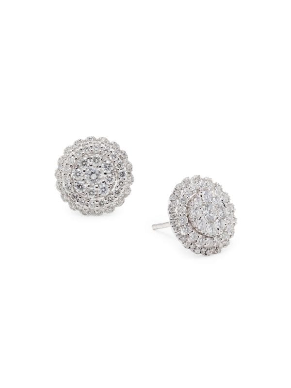 Aretes De Oro Blanco De 14K Y Diamantes De 1,07 TCW