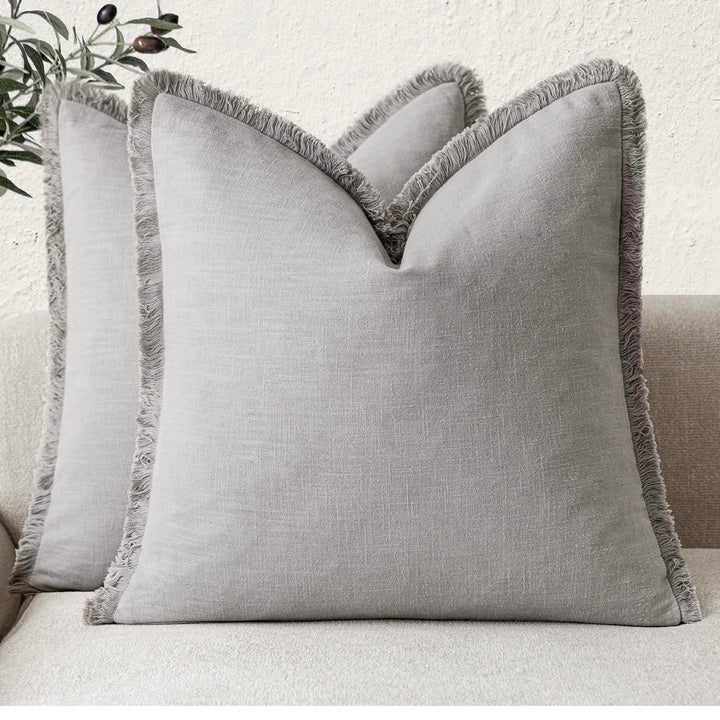 Set De Fundas Lino Gris Silencioso
