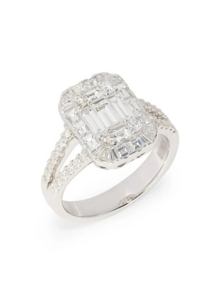 Anillo De Oro Blanco 18K Y Diamantes 1,58 TCW