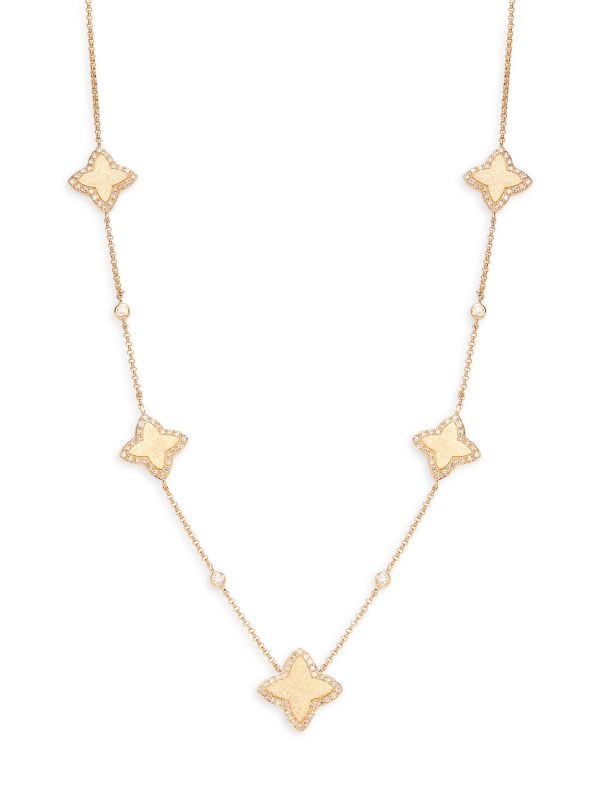 Collar De Estación De Diamantes De Oro Amarillo De 14K y 0,65 TCW