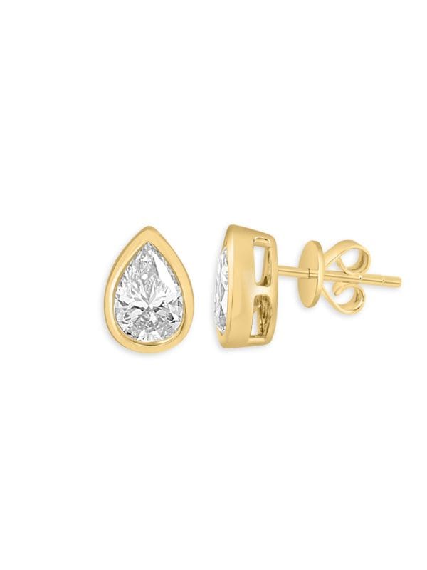 Aretes De Oro Amarillo 14K Y Diamantes 1,96 TCW