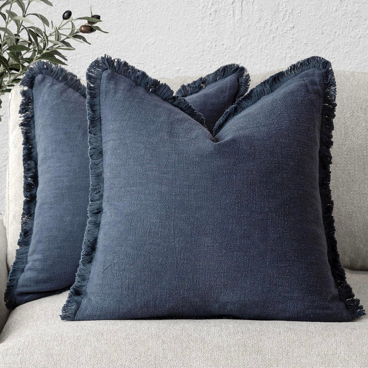 Set De Fundas Lino Azul Marino