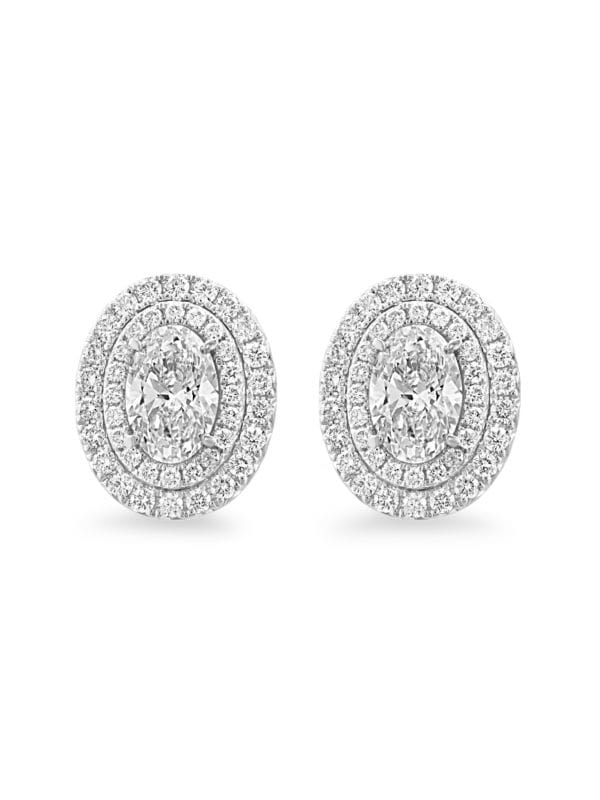 Aretes De Oro Blanco 14K Y Diamantes Cultivados En Laboratorio 2,88 TCW
