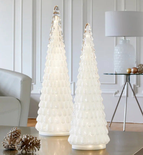 Set De Árboles Navideños De Cristal