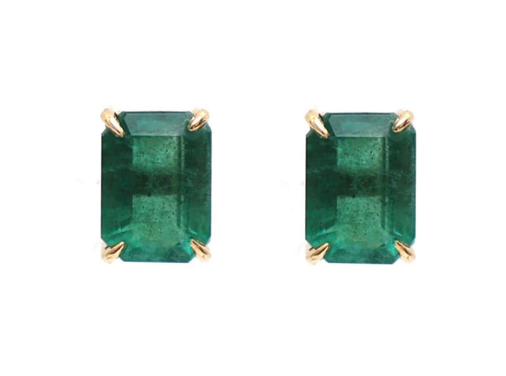 Aretes De Oro 18K Y Esmeralda