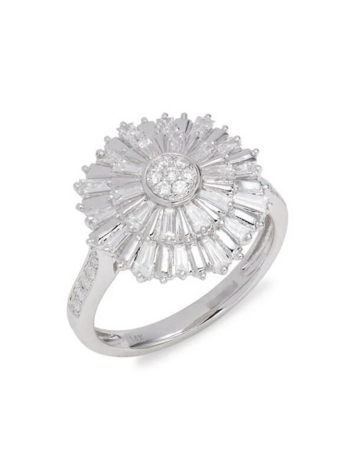 Anillo De Oro Blanco 14K Y Diamantes 0,63 TCW