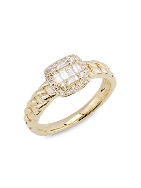 Anillo De Oro Amarillo De 14K Y Diamantes De 0,34 TCW