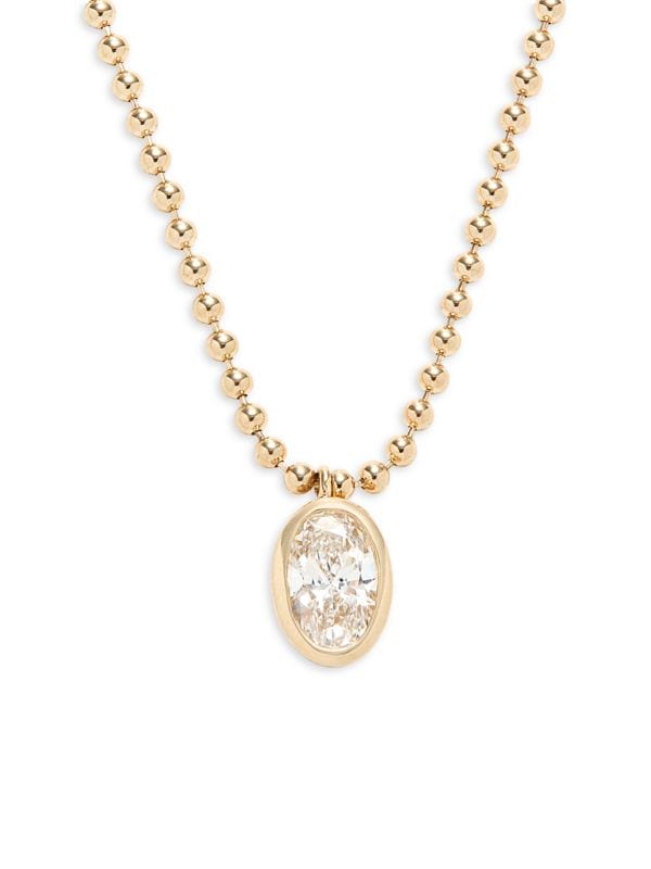 Collar Con Colgante De Oro Amarillo De 14K Y 1 TCW Lab Grown Diamond