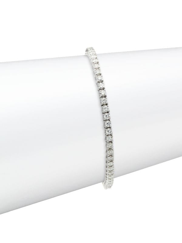 Pulsera De Tenis De Oro Blanco De 14K Y Diamantes