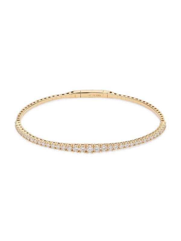 Pulsera De Diamantes Cultivados En Laboratorio De Oro Amarillo de 14K y 1,66 TCW