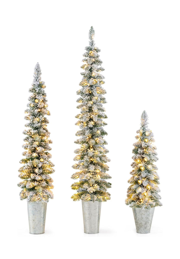 Set De 3 Árboles De Navidad Snow