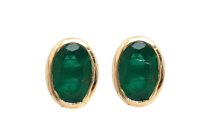 Aretes De Oro 18K Y Esmeralda