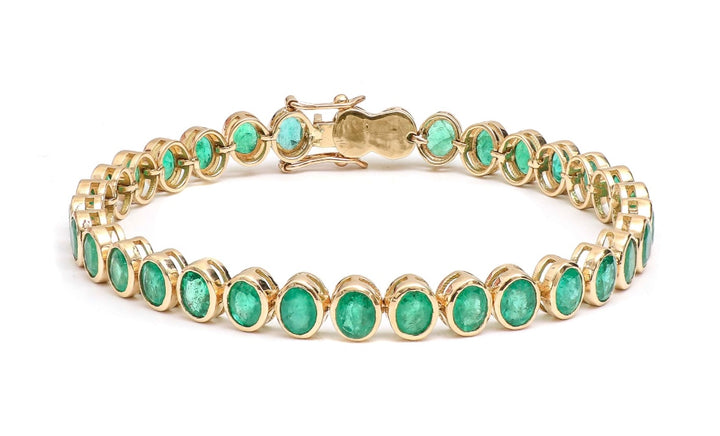 Pulsera De Oro 18K Y Esmeralda
