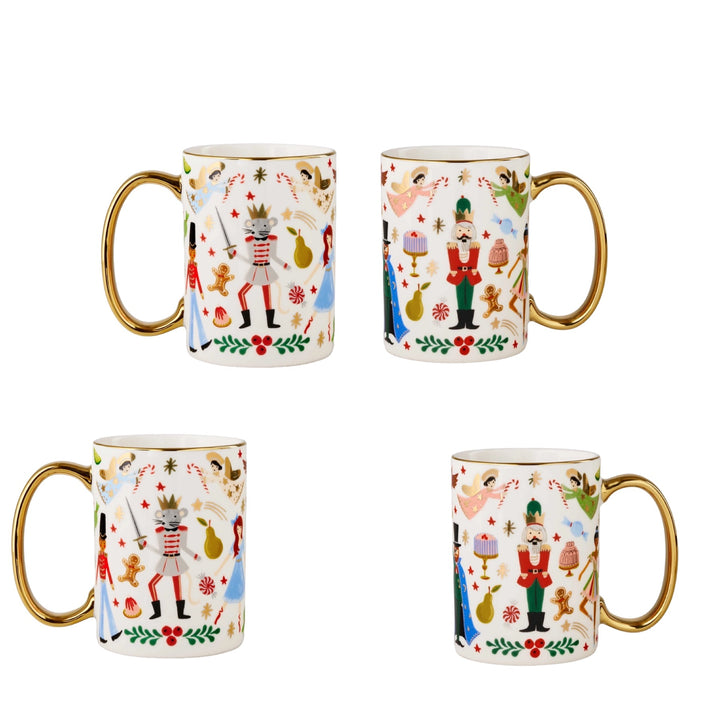 Set De 4 Tazas Porcelain Nutcracker